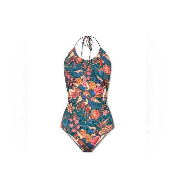 ULLA JOHNSON ‘MABEL PRINT RUCHED CUTOUT’ SWIMSUIT, Medium, $425 - Picture 4 of 15